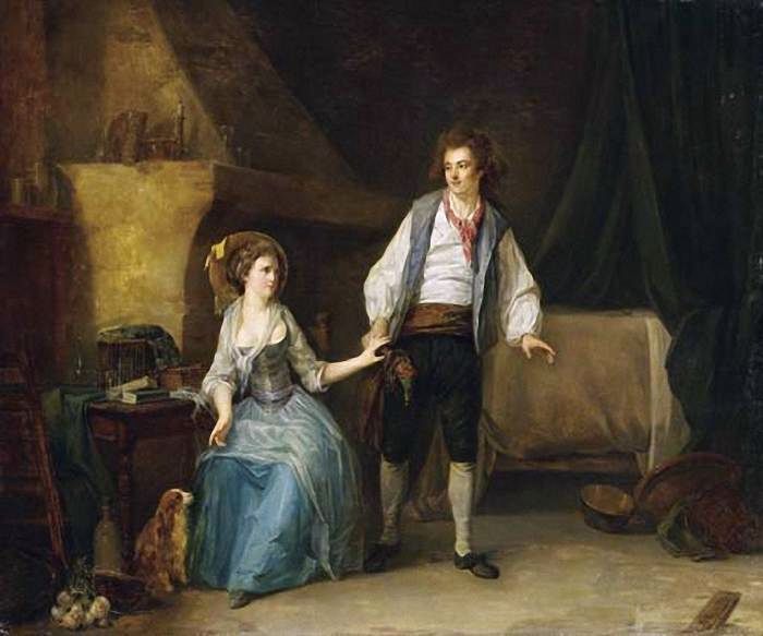 Couple In An Interior by Etienne Aubry, 1760